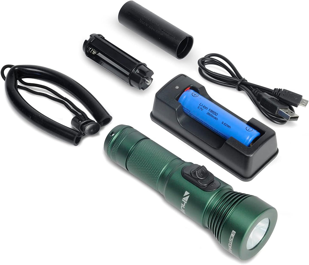 Best divers X-Hunt-r Lampe 920 Lumen 18650 wiederaufladbar, grün,