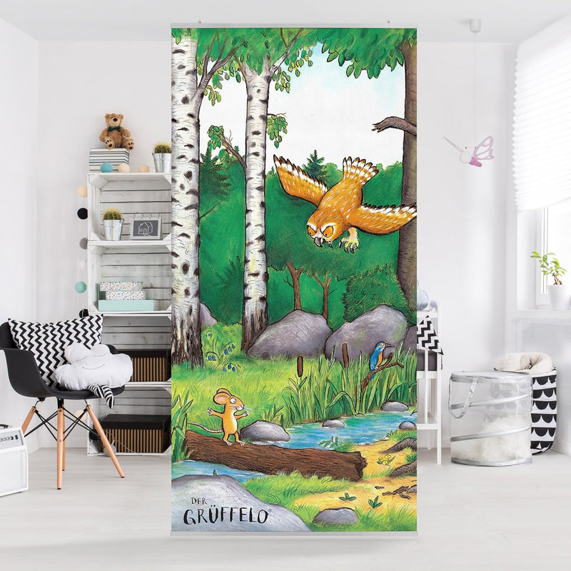 Bilderwelten Raumteiler Grüffelo Kids Die Maus trifft die Eule 250x120cm + transp. Halterung inkl. t