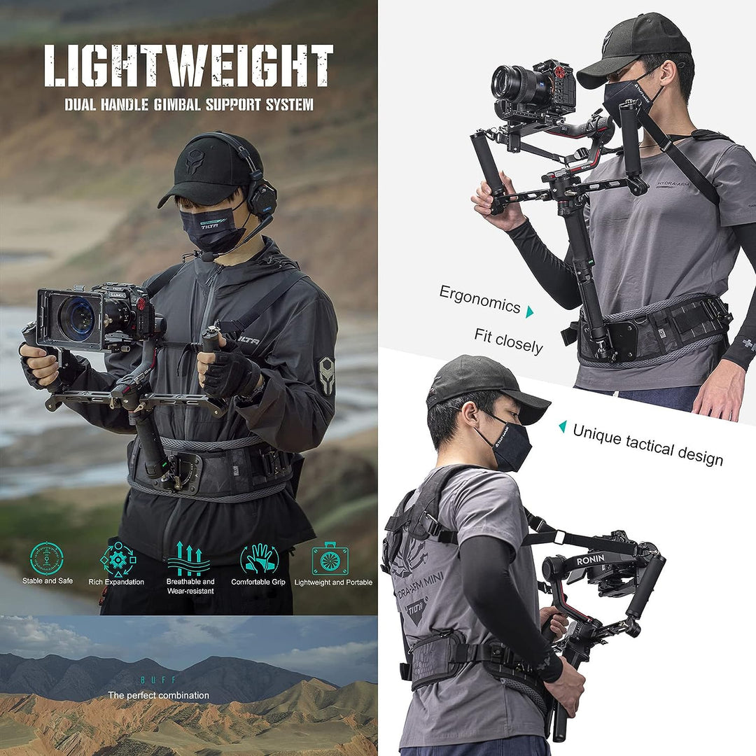 TILTA GSS-T04-DHB2-TK Quick Release Lightweight Dual Handle Gimbal Support System Shoulder Support D