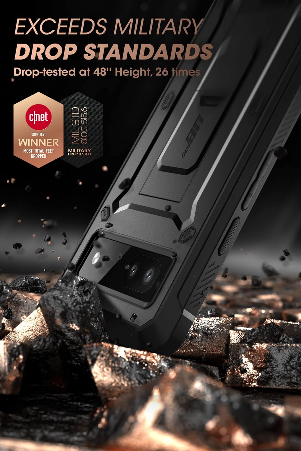 SupCase Outdoor Hülle für Google Pixel 6A [Unicorn Beetle Pro] mit 2 Vorderseite (ohne Displayschutz