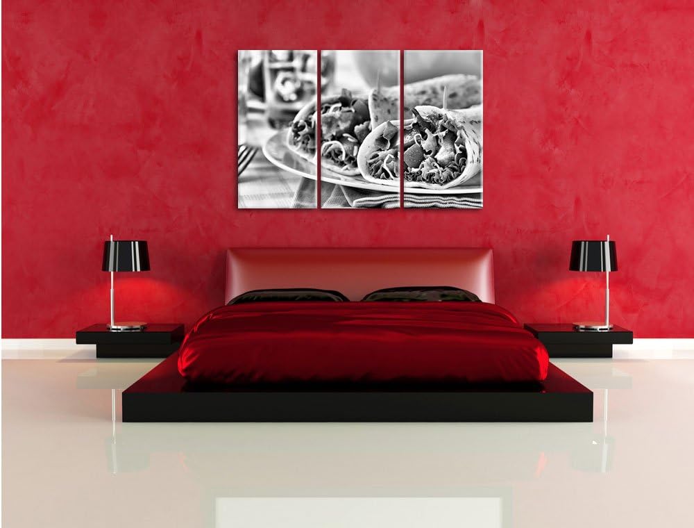 Pixxprint Super Frische Wraps als Leinwandbild/Grösse: 3 Teilig (120x80) cm/Wandbild/Kunstdruck/fert