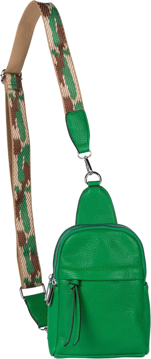 styleBREAKER Damen One Shoulder Rucksack, gemusterter Schultergurt, Einfarbige Crossbody Bag, Cityru