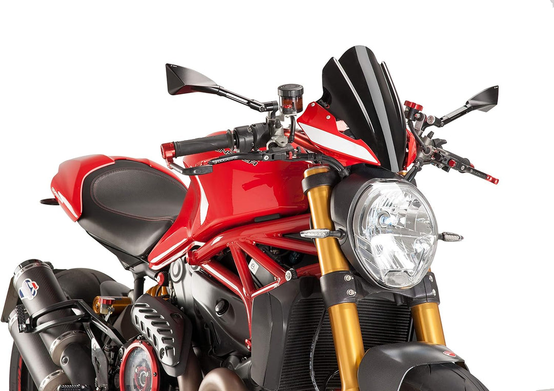 Puig 8900 N Touring Windschutzscheibe für Ducati Monster 1200 R 16 '– 17' Schwarz, Schwarz