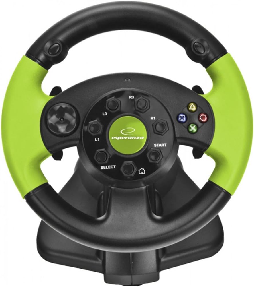 Esperanza HIGH OCTANE XBOX-Edition Gaming Lenkrad mit Gas- und Bremspedal für XBOX 360, Playstation