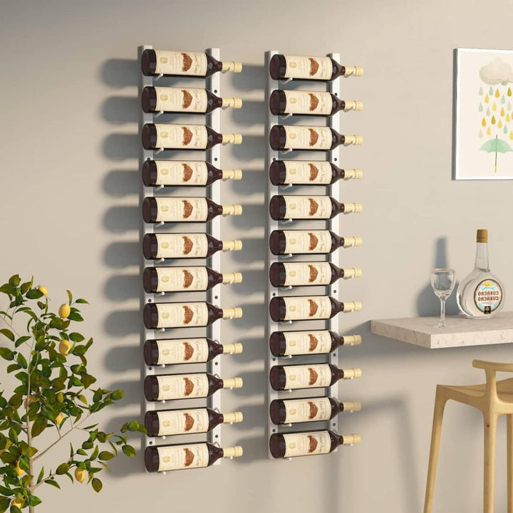 Gecheer 2 STK. Wand Weinregal Metall Flaschenregal für 12 Flaschen Hängeregal Aufbewahrungsregal für