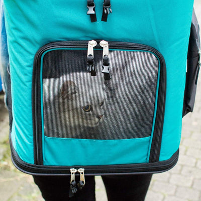 Navaris Rucksack für Hund Katze gepolstert - Hunderucksack Katzenrucksack mit Bauchgurt - 41x34,5x43