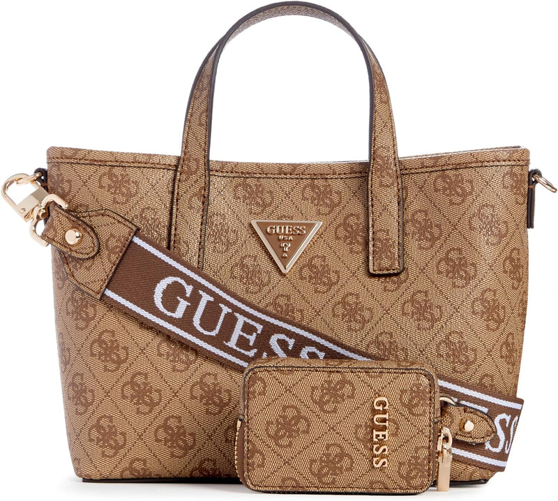 GUESS Damen Latona Tote Mini-Tragetasche, Umhängetasche Latte-logo, Latte-logo