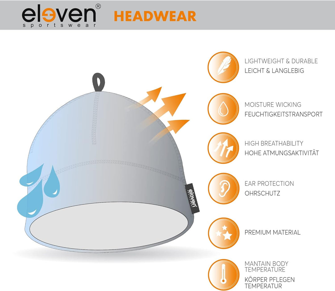 Eleven Sportswear Sport Mütze mit Fleecefutter für Radsport Sport Laufen Skifahren Snowboard Joggen