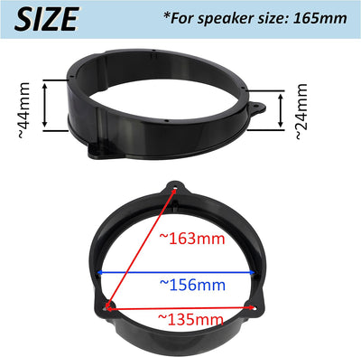 AERZETIX - C11636-2er-Pack Adapter/Halterungen für 165-mm-autolautsprecher - einbauseite vordertür -