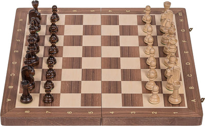 Square - Pro Schach Nr 6 NUSS - Schachbrett & Staunton 6 - Schachspiel aus Holz