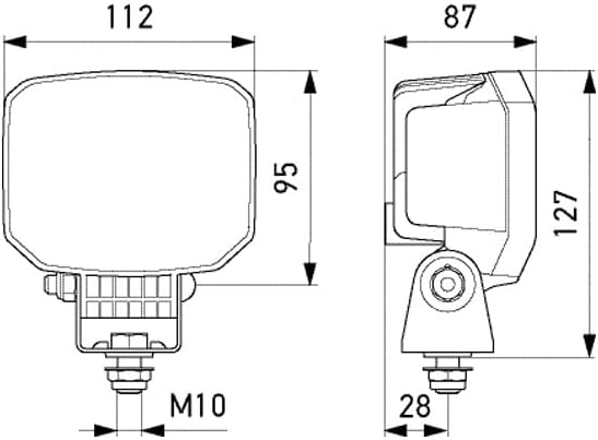 HELLA - LED-Arbeitsscheinwerfer - Power Beam S - 12/24V - 1GA 996 588-211 Weitreichend 1.850 Lumen P
