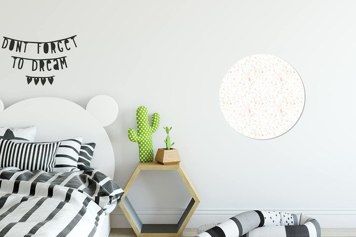 MuchoWow Wandbild Rund Wanddeko Deko Wohnzimmer Bilder 30x30 cm Muster - Terazzo - Textur, 30x30 cm
