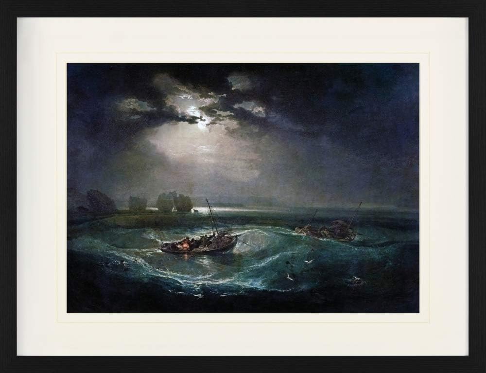 1art1 Joseph William Turner Poster Fischer Auf Dem Meer, 1796 Gerahmtes Bild Mit Edlem Passepartout