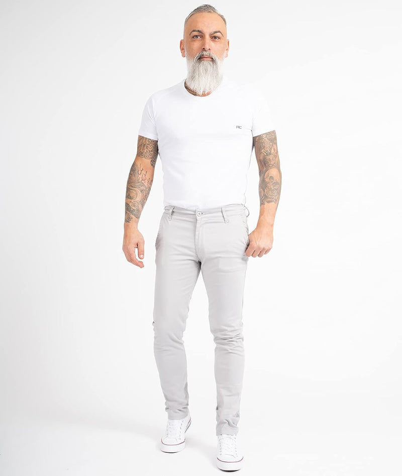 Indumentum Chino Hose Basic Slim Fit IS-305 31W / 30L Hellgrau, 31W / 30L Hellgrau
