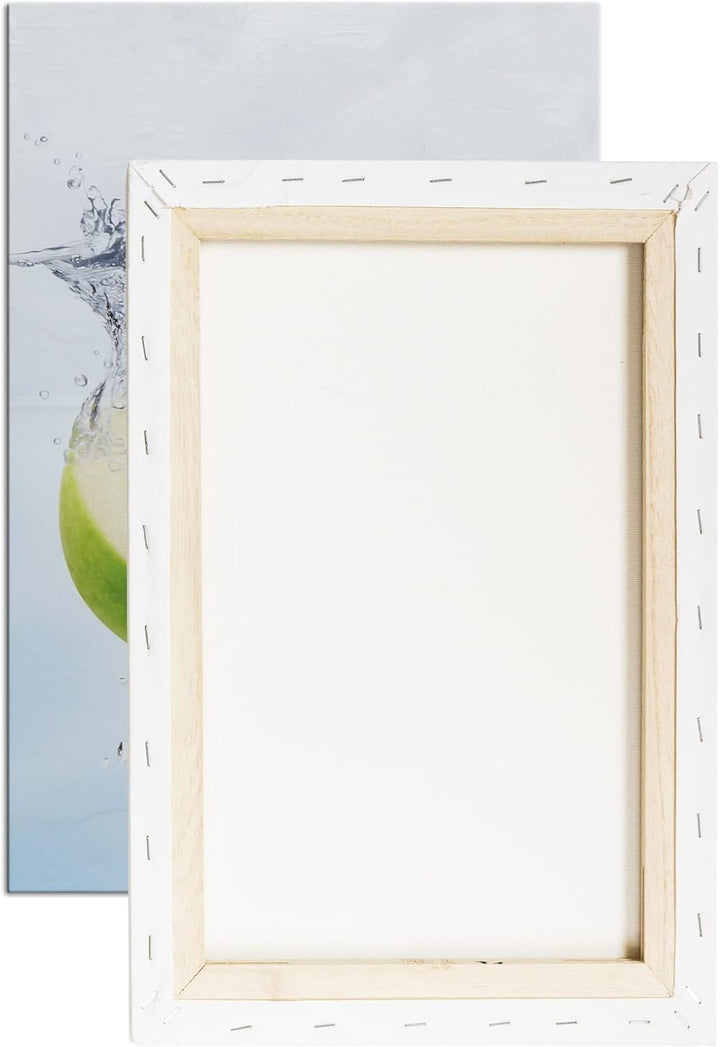 deyoli köstlicher Apfel mit Zitronenscheibe im Format: 80x60 als Leinwandbild, Motiv fertig gerahmt