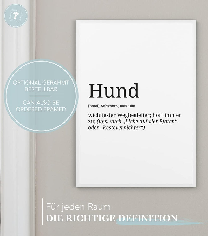 Papierschmiede® Definition: Hund, DIN A1 (59x84 cm), XXL Poster für Wohnzimmer, Schlafzimmer, Küche,