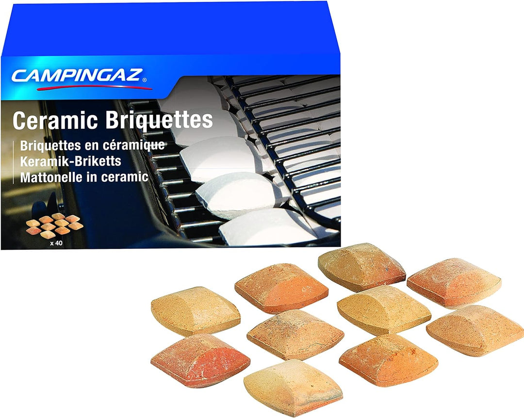 Campingaz 205636 Grill Keramik-Briketts,beige & Original Lavasteine, für Lavasteingrillgeräte, Stein