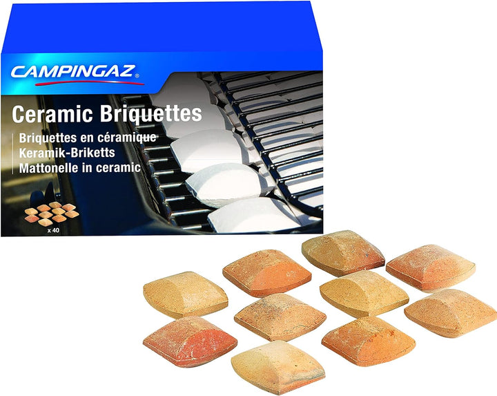 Campingaz 205636 Grill Keramik-Briketts,beige & Original Lavasteine, für Lavasteingrillgeräte, Stein