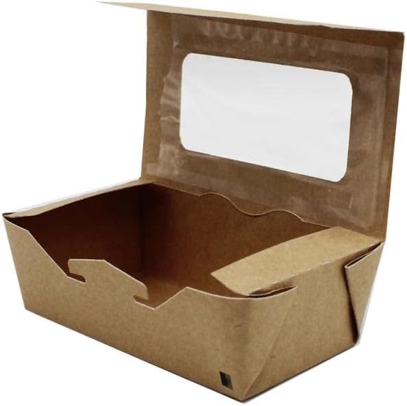 BAMI Sushibox Lebensmittelbox Tortenkarton Sushikarton mit Fenster -SBF409-15x10x3,9cm 50 Stück -SBF
