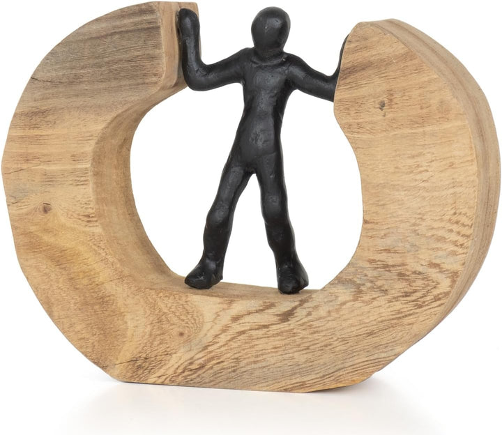 Moritz Skulptur I Streitschlichter I 22 x 7 x 17,5 cm I Holzdeko I Skulpturen Deko I Modern I Wohnzi