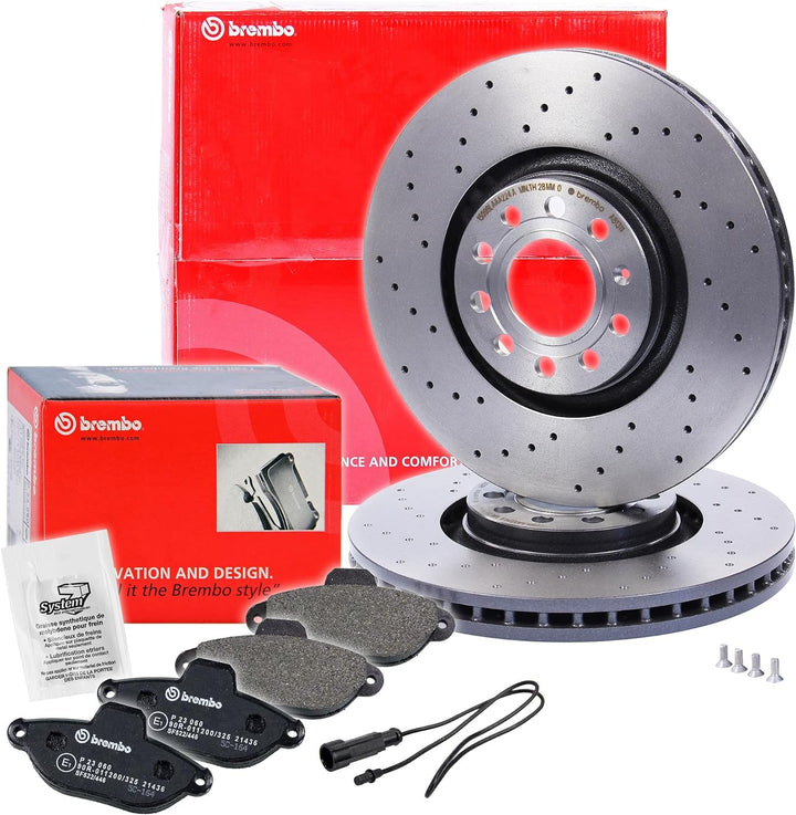 BREMBO Coated Disc Line Bremsenset Vorderachse inkl. Gelochte Sport-Bremsscheiben Vorne Ø 320 mm Bel