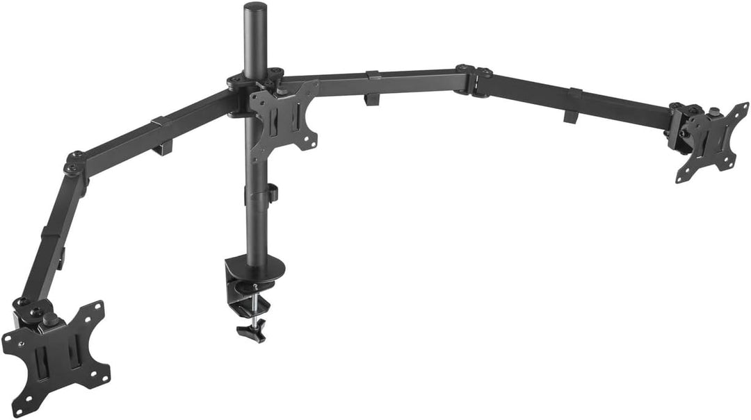 AISENS DT27TSR-061 Tischhalterung für 3 Monitore 7 kg (3 Stück, 2 Arme) von 13-27, Schwarz