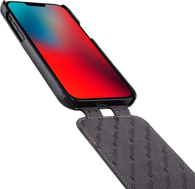 MELCKO Hülle passend für Apple iPhone 12 Mini (5,4 Zoll), Handyhülle mit beschichtetem Leder, Flip-C