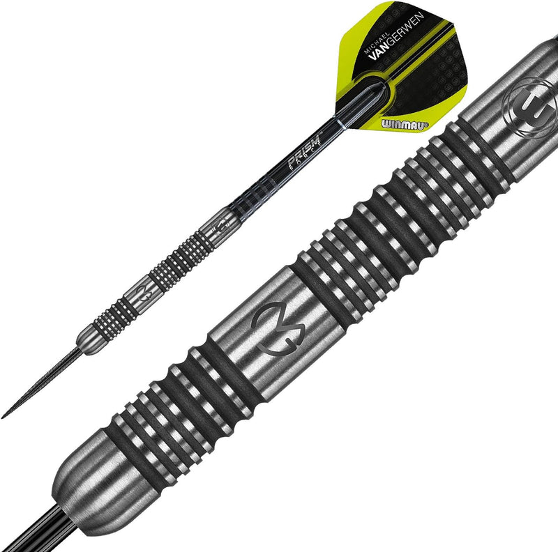 WINMAU Michael van Gerwen MvG Authentic Wolfram Steeltip Dart-Set mit Prismen-Flights und Schäften (