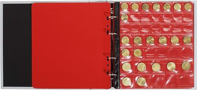 Exacompta 96000E Premium Münzalbum Numismatik mit 5 Seiten für je 43 Münzen in 20, 25 und 30mm, getr