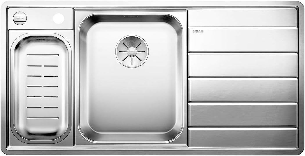 BLANCO AXIS III 6 S-IF | Edelstahl | Einbauart: Einbau von Oben & Flächenbündig | Hauptbecken links