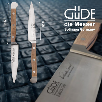 GÜDE Solingen - Spickmesser geschmiedet, 10 cm, Fasseichenholz, ALPHA FASSEICHE, Office Messer, Dopp