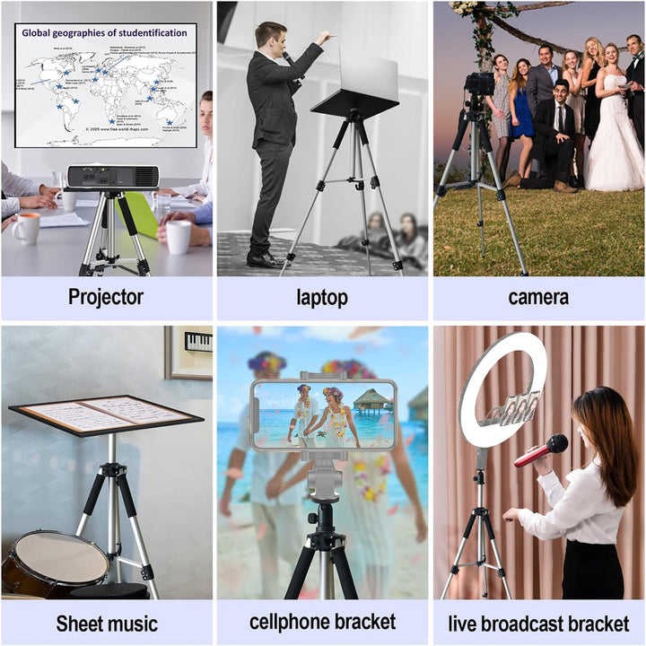 SKERELL Beamer Ständer Multifunktionaler Bodenständer für Projektor&Laptop&Kamera, Tragbarer Alumini