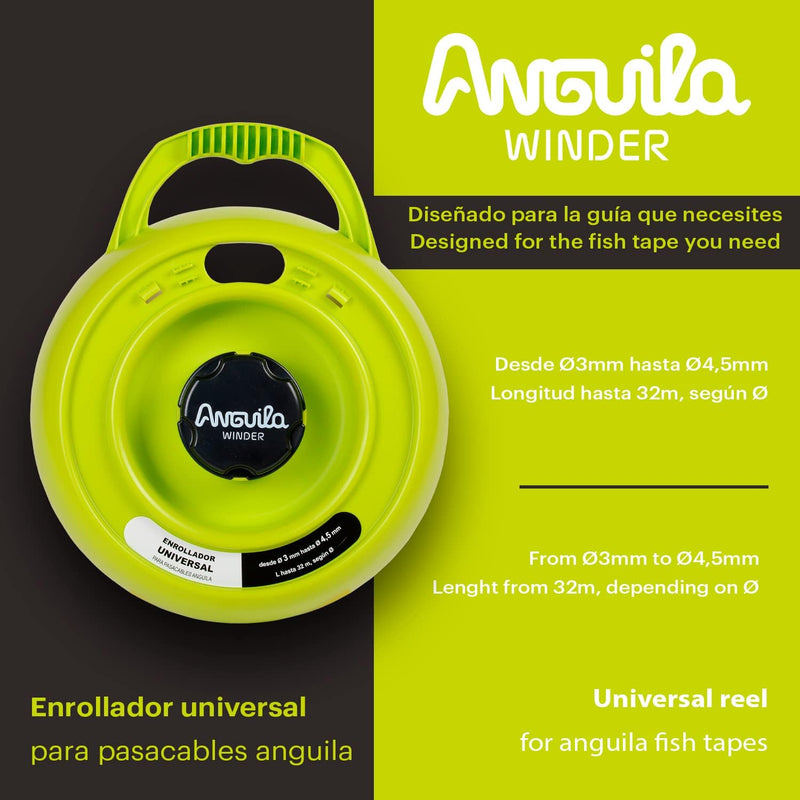 Anguila Max | Winder | Universal-Aufroller | Farbe Schwarz | Durchmesser von 3 bis 4,5 mm | Bis zu 3