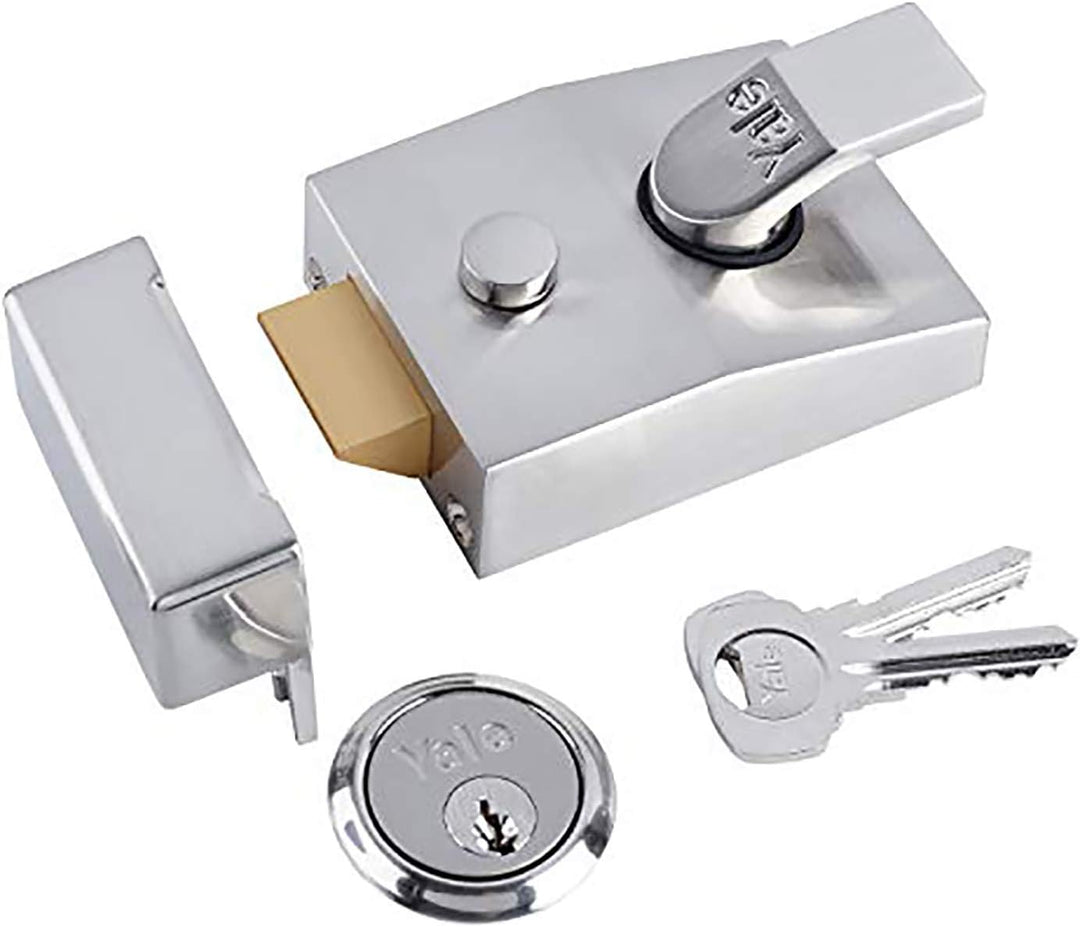 Yale P-85-DMG-SC-40 Sicherheitsschloss mit automatischem Riegelschloss, P-89-SC-SC-60 60 mm Satin Ch