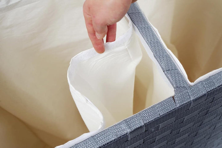 Kobolo Wäschesammler Wäschesortierer - Nylon - grau - 125L - 2 Fächer