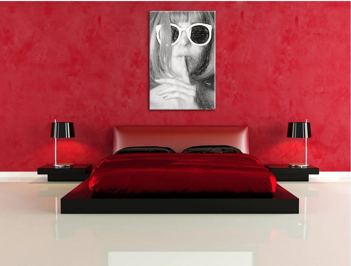 Pixxprint Frau mit Haaren als Leinwandbild/Grösse: 100x70 cm/Wandbild/Kunstdruck/fertig bespannt, 10