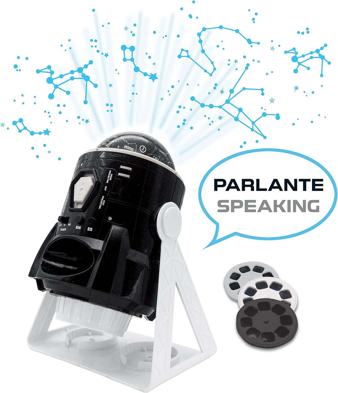 Lexibook Sprechender 2-in-1-Konstellationen und Bilder Planetarium-Projektor, zweisprachig Spanisch-
