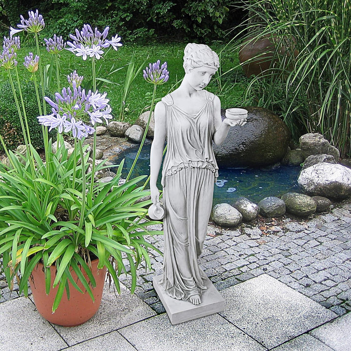 Design Toscano Hebe, die Göttin der Jugend griechische Gartenstatue, Polyresin, antikes steingrau, g