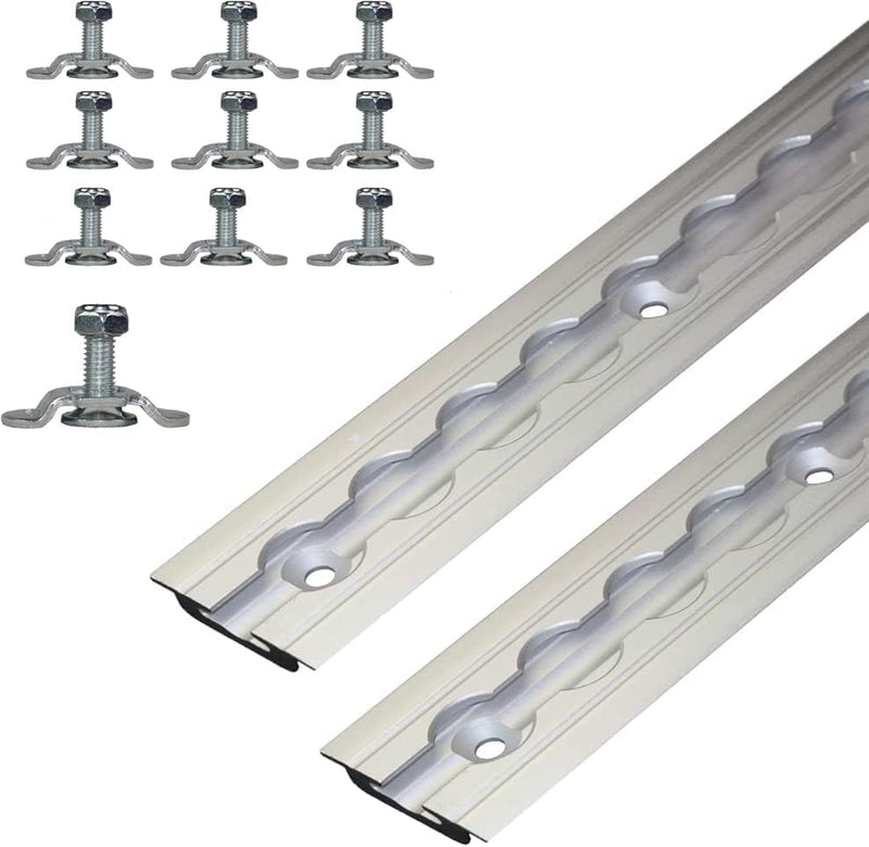 NTG 2 x 2 m Alu Airlineschiene, zum Einlassen, versenkbar als Bodenprofil 2m 1975mm -Sparset- m. 10x