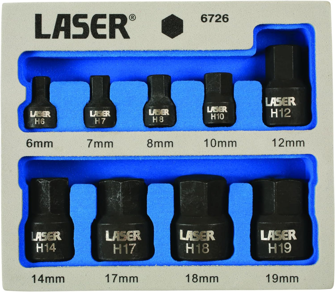 Laser 6726 Low Profile Innensechskant-Bit-Set – Silber (9)