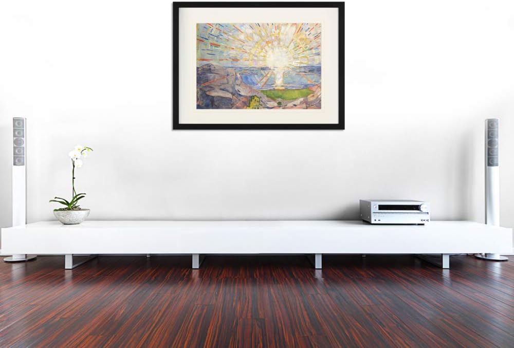 1art1 Edvard Munch Poster Die Sonne, 1910 Gerahmtes Bild Mit Edlem Passepartout | Wand-Bilder | Im B