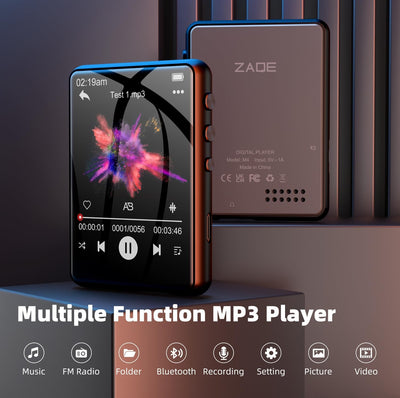 64GB MP3 Player Bluetooth 5.3 2.4" Full Touchscreen Tragbarer Walkman MP3 Player mit Lautsprecher, S