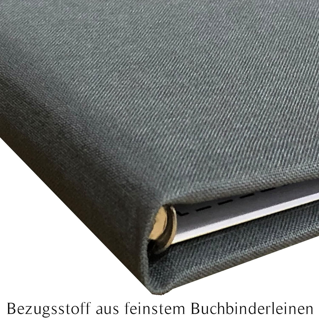 Hochzeitideal - Stammbuch der Familie Geometric grau 21,0 cm x 15,0 cm - Buchbinderleinen Stammbuch