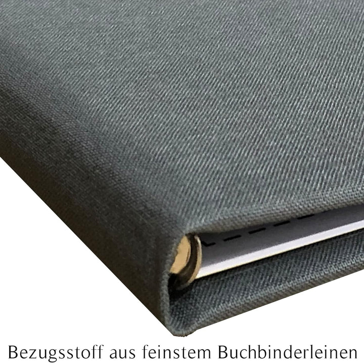 Hochzeitideal - Stammbuch der Familie Geometric grau 21,0 cm x 15,0 cm - Buchbinderleinen Stammbuch