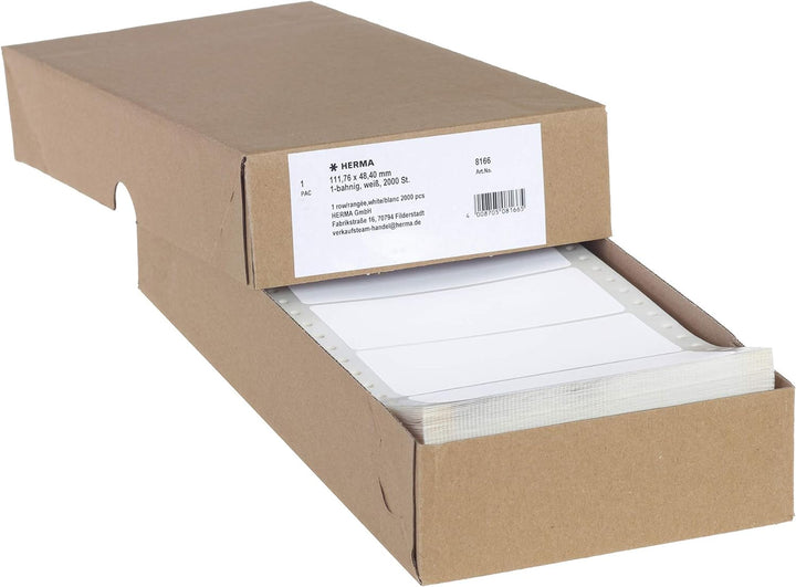HERMA 8166 Computeretiketten endlos, 111,76 x 48,4 mm, 1-bahnig, 2000 Aufkleber, selbstklebend, Endl