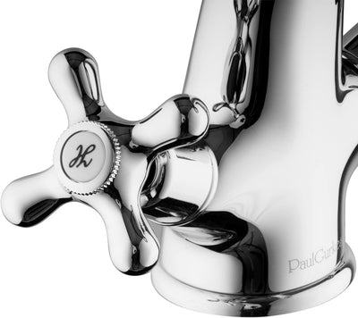 PaulGurkes Design Armatur Nostalgie Retro Waschtischarmatur Waschtischbatterie Wasserhahn Kreuzgriff