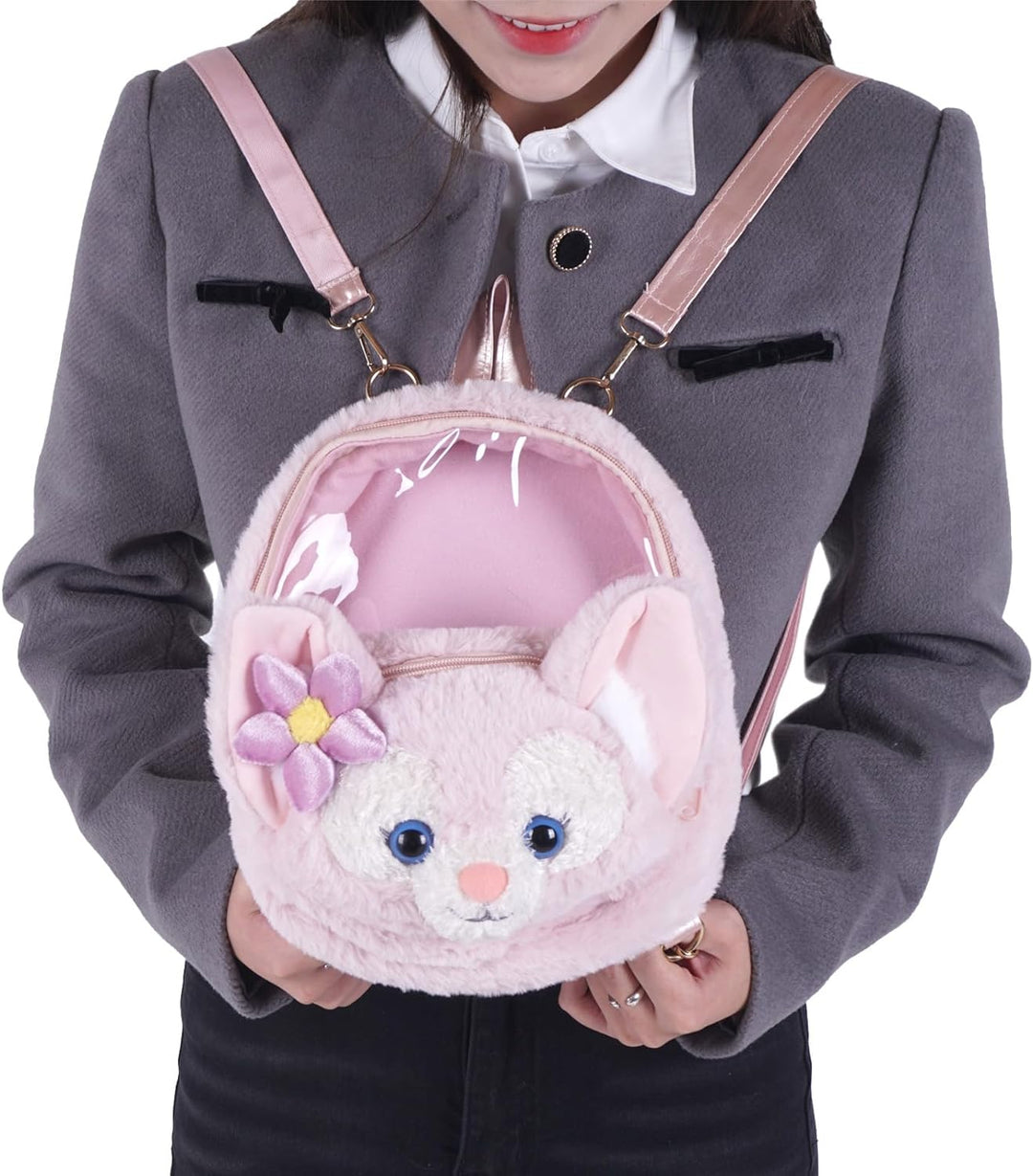 CoolChange Plüsch Ita bag Mini Rucksack mit transparentem Sichtfenster im LinaBell Design | 20x25cm