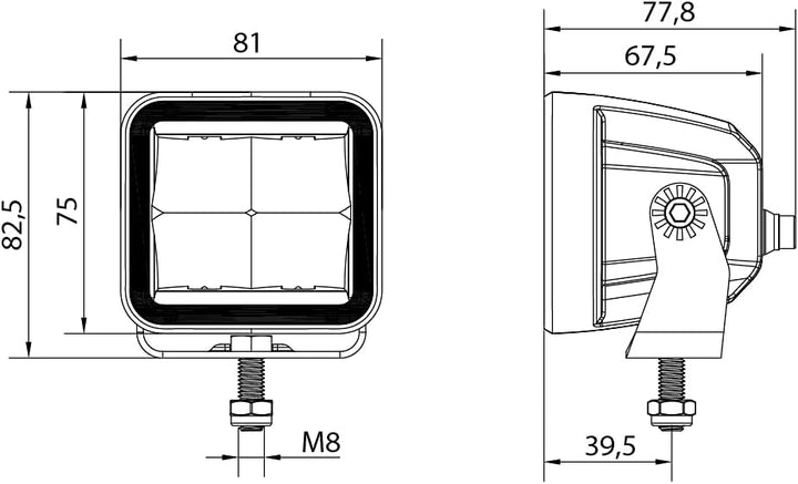 AdLuminis Blackline LED Arbeitsscheinwerfer 45 Watt 2700 Lumen, Flood, Zusatzscheinwerfer, Arbeitssc