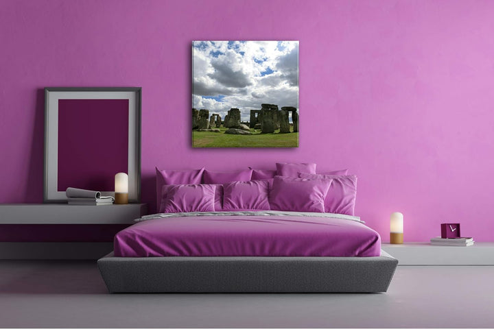 deyoli gigantische Stonehenge Felsformation in England im Format: 70x70 als Leinwandbild, Motiv fert