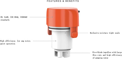 LIGHTEU®, Seaflo 12V 2,5A 600GPH elektronische Timer-Erkennung automatische Bilgenwasserpumpe SFBP1-